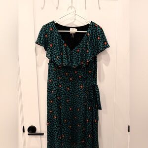 HD in Paris Teal and Orange Midi Dress